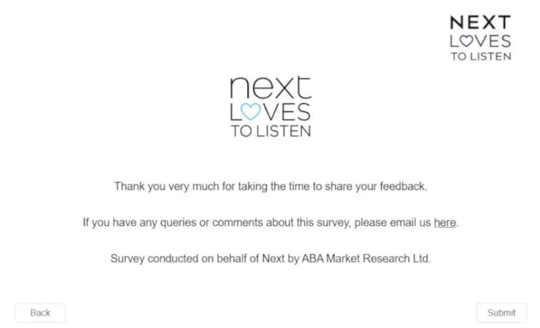 Next Customer Satisfaction Survey